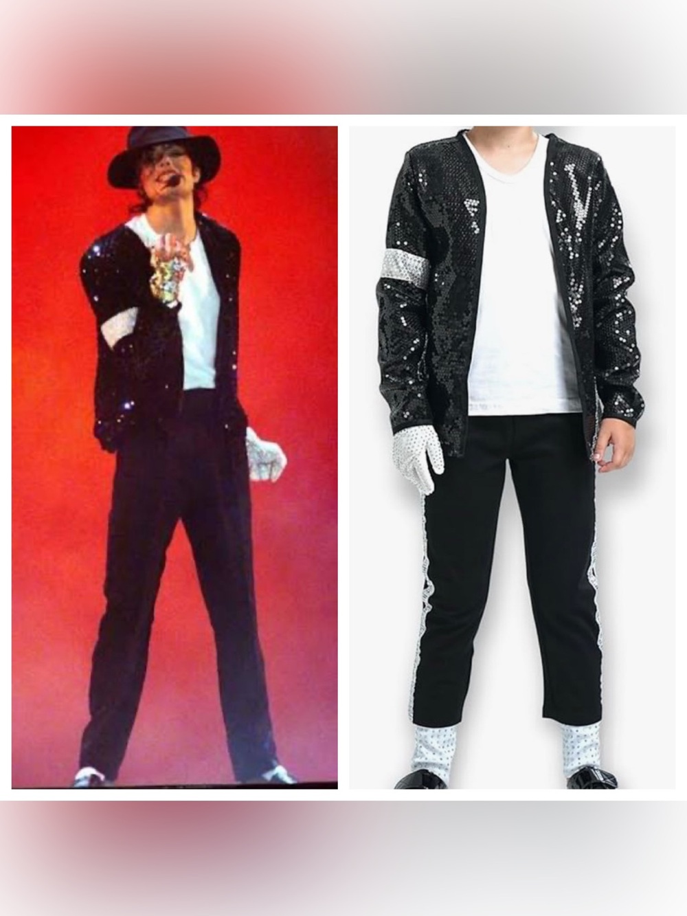 🎤 🎶 Michael Jackson 'Billie Jean' Sequins - Full Costume - Kids size 8-10 yrs 😎 - Picture 2 of 16